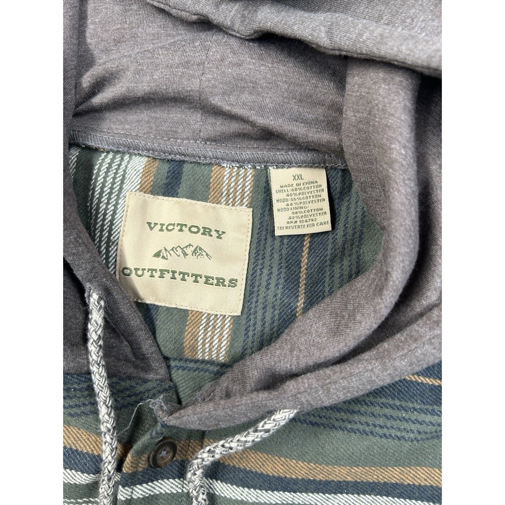 Victory‎ Outfitters Men's Hooded Flannel Shirt Jacket  Shacket Size XXL